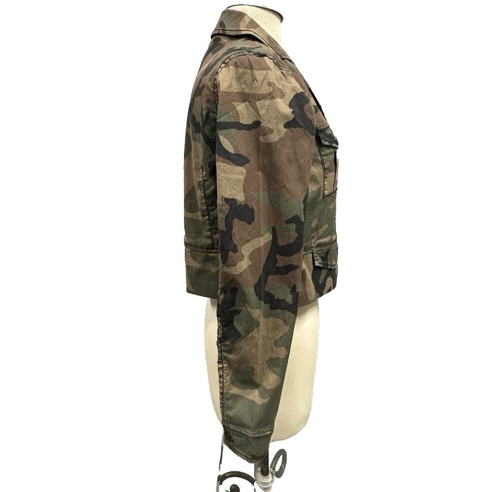 Marrakech Anthropologie Camo Cropped Utility Jacket Women’s Small Cotton Stretch - Picture 2 of 10